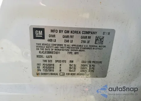 2019 Buick Encore Preferred z USA, uszkodzony, nr VIN KL4CJESB8KB724011